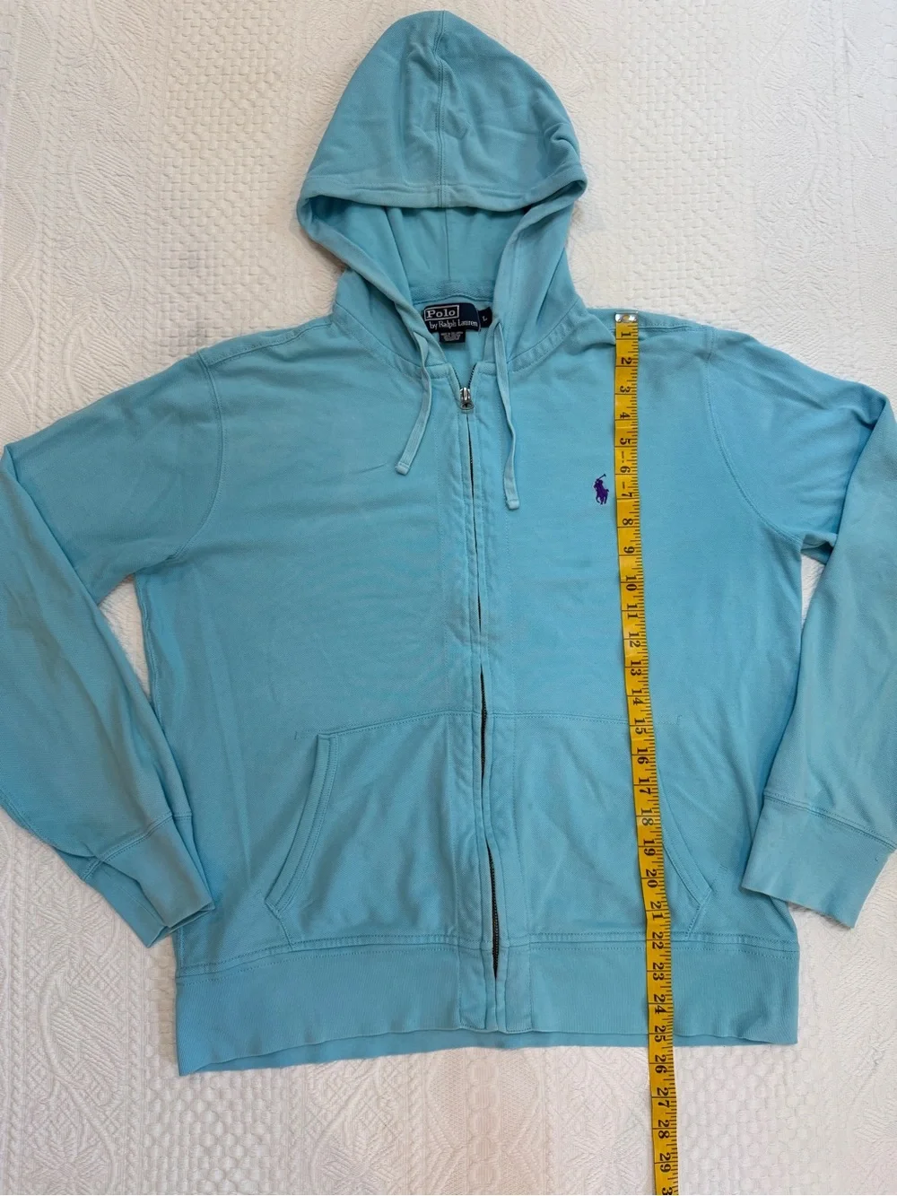 Polo Ralph Lauren Turquoise Hooded Long Sleeve Shirt Jacket Men’s Size Large L